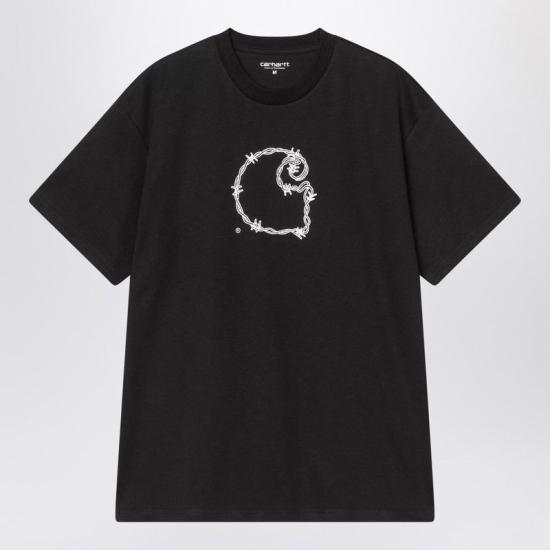 26SS 칼하트 WIP 숏슬리브 바브와이어 C 티셔츠 I036237CO 89XX BLACK