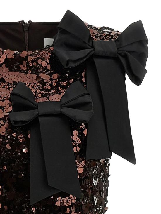 26SS 가니 시퀸 보우 숄더 미디 드레스 A1030202 DEMITASSEZWX - GANNI