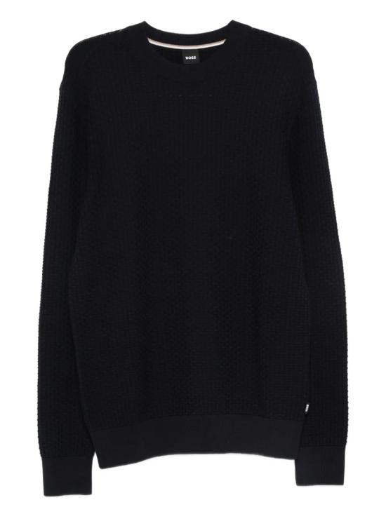 26SS 휴고보스 와플 니트 크루 넥 스웨트셔츠 50545283 404