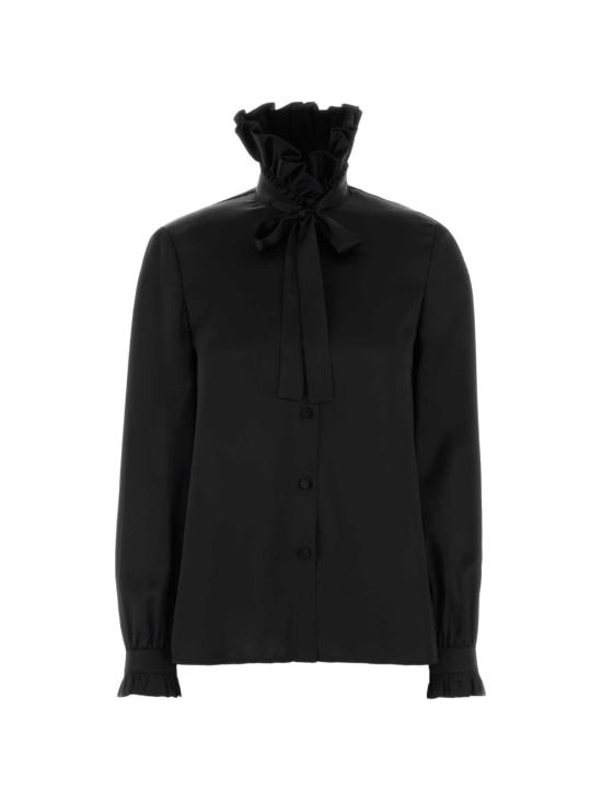 26SS 구찌 보우 실크 새틴 셔츠 860509 ZHS191000 BLACK