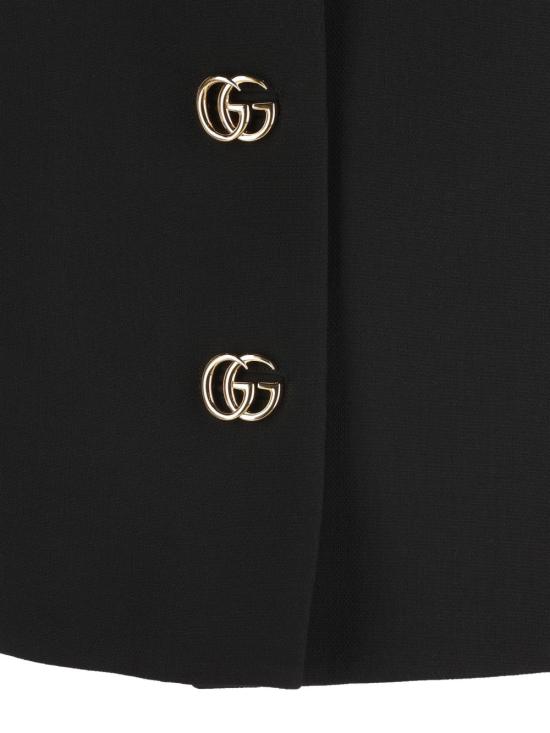26SS 구찌 크레이프 울 더블 G 버튼 스커트 864526 ZACKN1000 BLACK - GUCCI