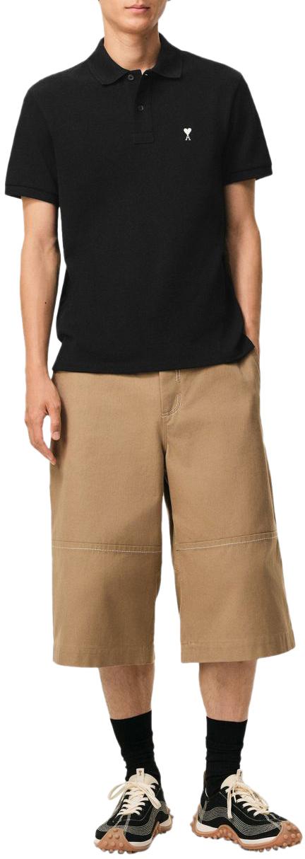 26SS 아미 스몰 하트 로고 폴로 티셔츠 HPL411760045 BLACK - AMI