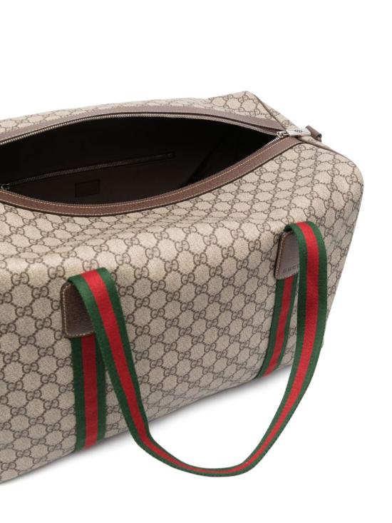 26SS 구찌 라지 더플백 스퀘어 웹 소프트 GG 수프림 758664 FACK79768 Brown - GUCCI