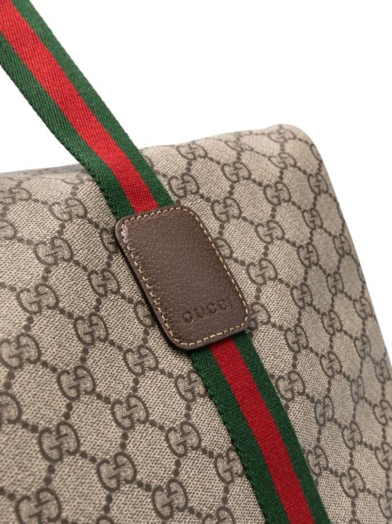 26SS 구찌 라지 더플백 스퀘어 웹 소프트 GG 수프림 758664 FACK79768 Brown - GUCCI