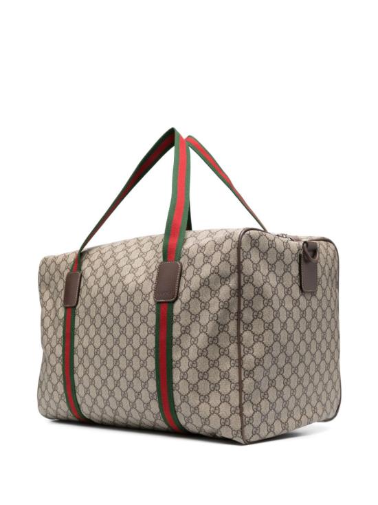 26SS 구찌 라지 더플백 스퀘어 웹 소프트 GG 수프림 758664 FACK79768 Brown - GUCCI
