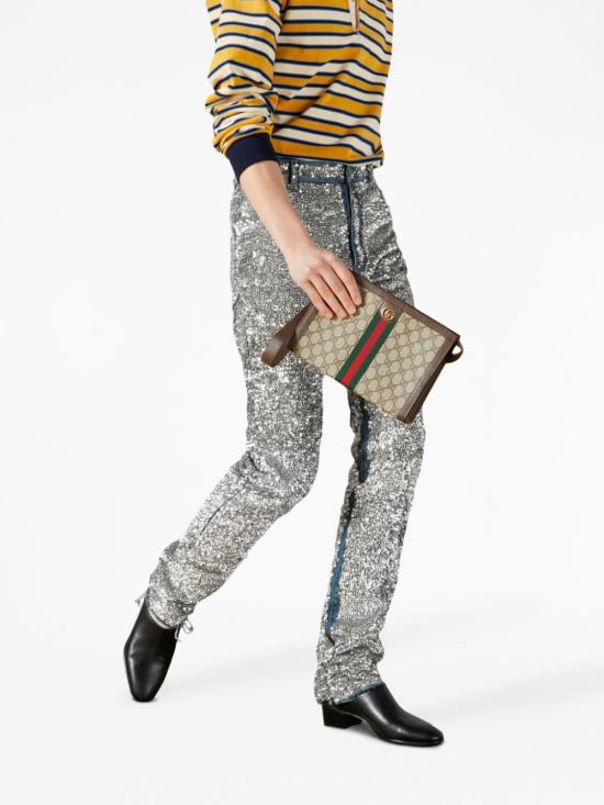 26SS 구찌 GG 슈프림 캔버스 오피디아 파우치 760243 96IWT8745 Brown - GUCCI