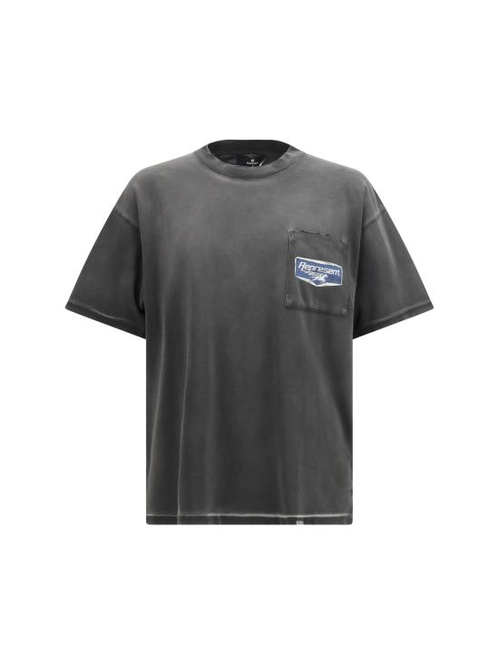 26SS 리프레젠트 반팔 티셔츠 MLM100596 STAINEDBLA BLACK