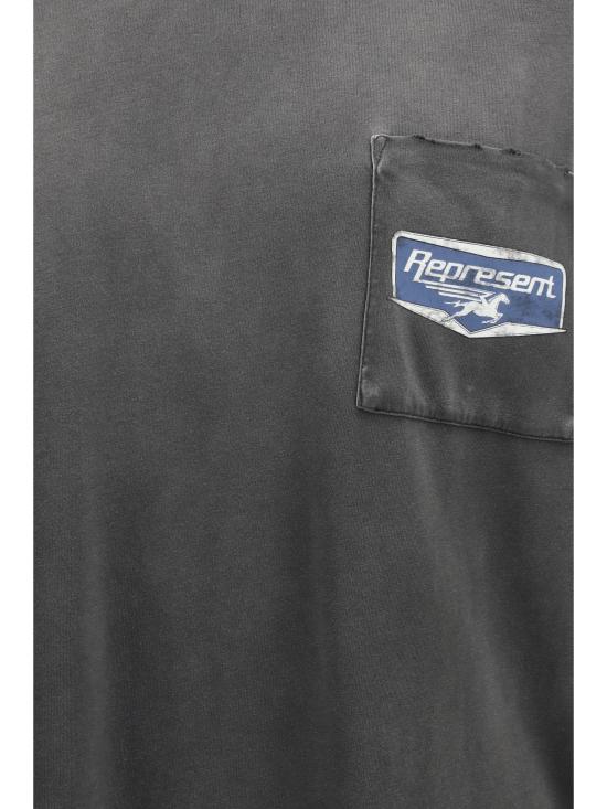 26SS 리프레젠트 반팔 티셔츠 MLM100596 STAINEDBLA BLACK - REPRESENT