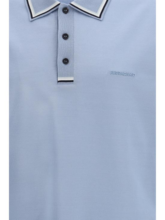 26SS 살바토레 페라가모 폴로 티셔츠 790957 001 LIGHT BLUE - SALVATORE FERRAGAMO