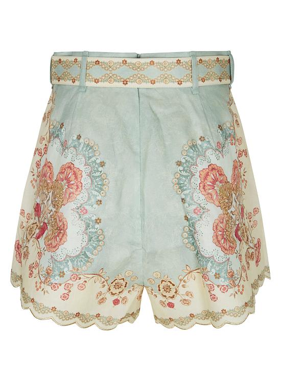 26SS 짐머만 숏팬츠 4558ARS263 WPFM WALLPAPER FLORAL MINT - ZIMMERMANN