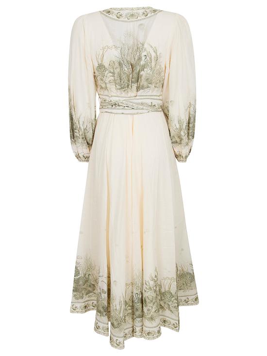 26SS 짐머만 미디 원피스 2456DRS262 KHTL KHAKI TOILE - ZIMMERMANN