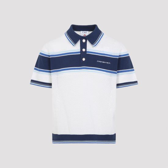 26SS 카사블랑카 폴로 티셔츠 MSS26KW130401 WHITE BLUE