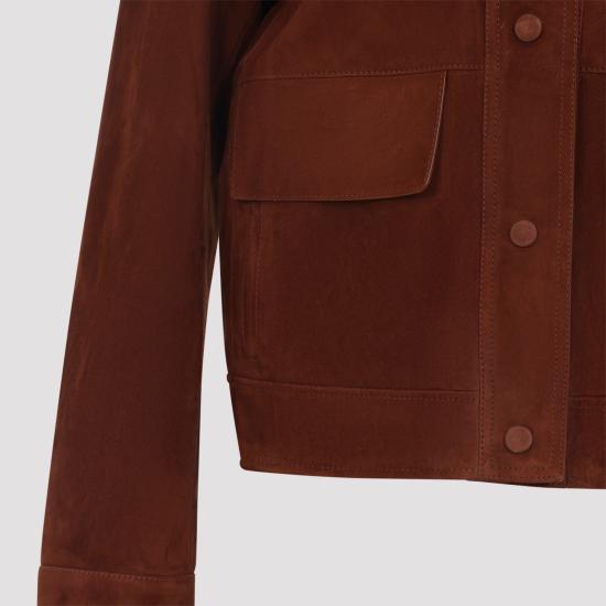 26SS 이브살로몬 가죽 자켓 26E26EYV21955APAV A6089 AZTEQUE - YVES SALOMON