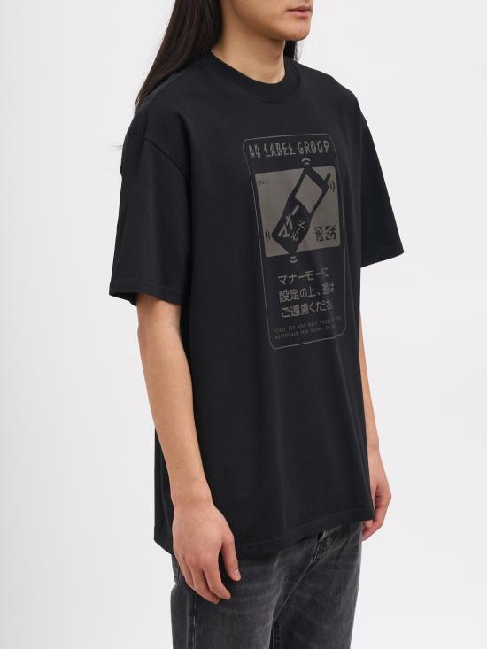 26SS 44레이블 반팔 티셔츠 NB0030556FA706P768 Black - 44 LABEL