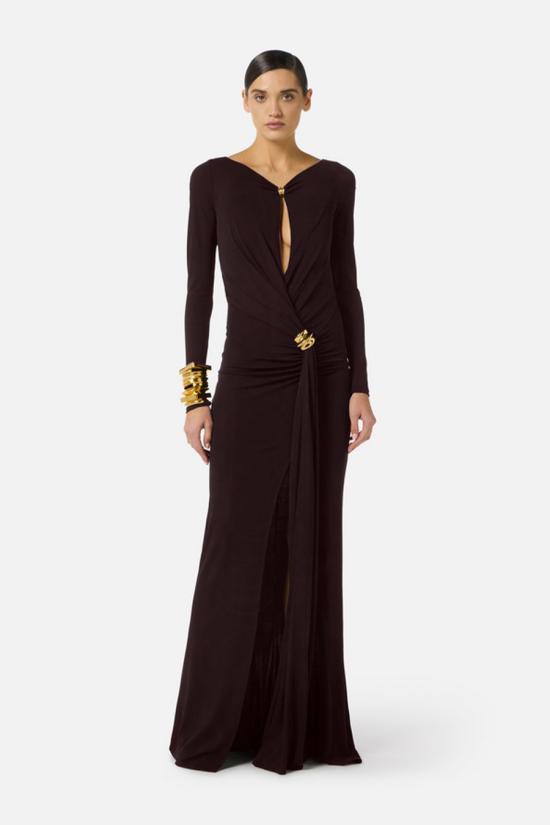 26SS 엘리자베타프랜치 롱 원피스 ABR1461E2WV9 Brown - ELISABETTA FRANCHI