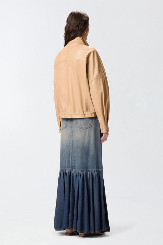 26SS 핑코 가죽 자켓 106235A31YD41 Beige - PINKO