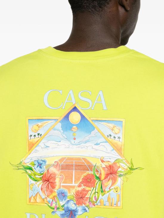 26SS 카사블랑카 반팔 티셔츠 MSS26JTS00117 FLOWER COURT ICON - CASABLANCA