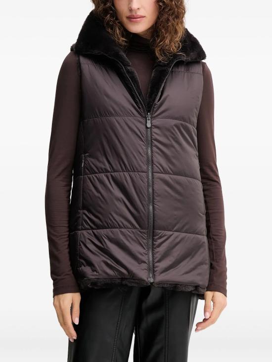 25FW 세이브더덕 Nives 퍼 베스트 D82493WFURY21NIVES 40009 BROWN BLACK - SAVE THE DUCK