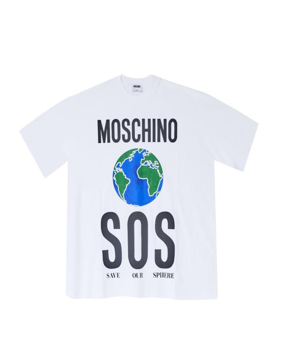 25FW 모스키노 반팔 티셔츠 0439 5442 1001 BIANCO MULTI