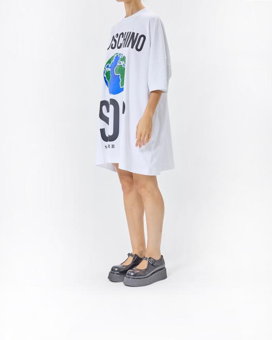 25FW 모스키노 반팔 티셔츠 0439 5442 1001 BIANCO MULTI - MOSCHINO