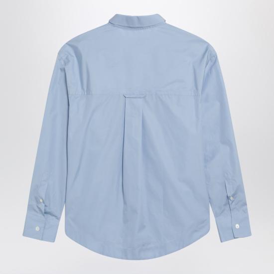 26SS 아미 코튼 샤프 칼라 아미 드 하트 와이드 셔츠 USH808CO0063 Blue - AMI