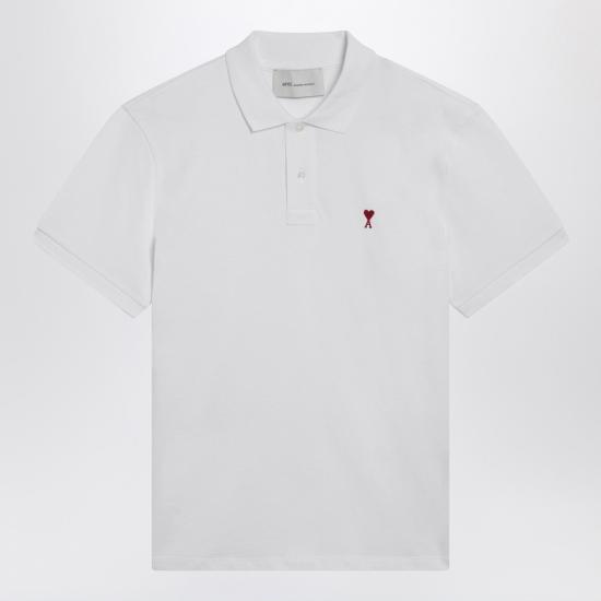 26SS 아미 스몰 하트 로고 폴로 셔츠 BFUPL001U760 White
