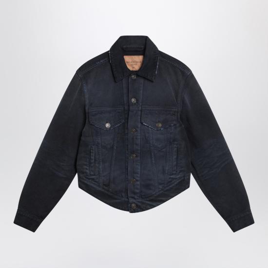 26SS 발렌시아가 커브드 웨이스트밴드 자켓 856423TTW64 Blue