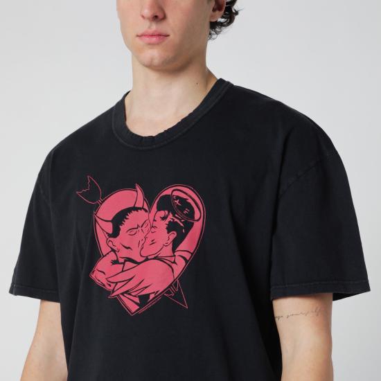 26SS 아워레가시 루즈 티셔츠 러브 스토리 프린트 M2266LLCO Black - OUR LEGACY