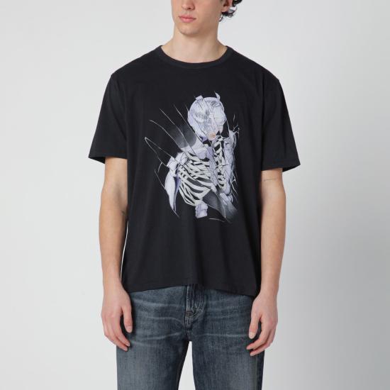 26SS 아워레가시 뉴 박스 티셔츠 사이버네틱 엔젤 프린트 M2266NCCO Black