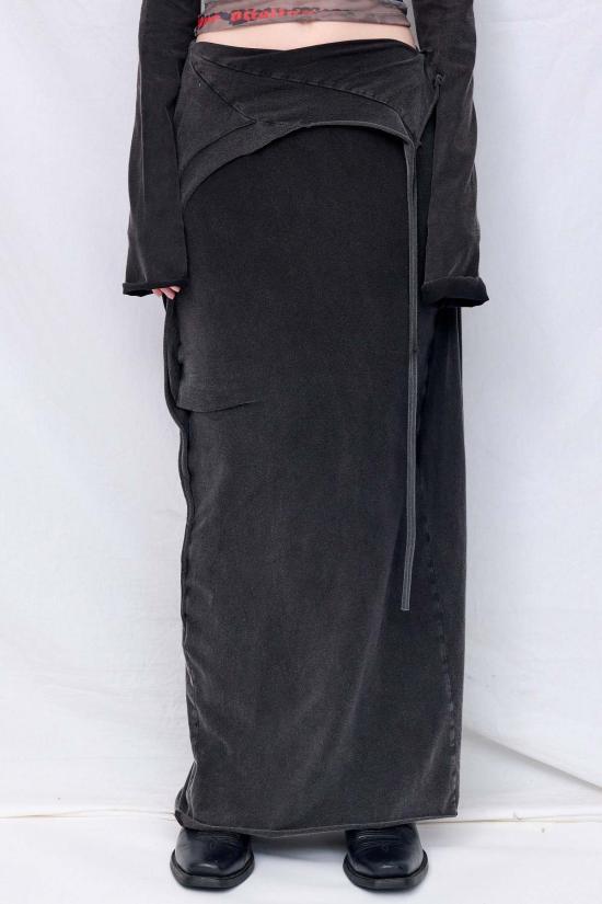  오토링거 롱 스커트 오톨린저 블랙 워시 슬릿 맥시 스커트 - OTTOLINGER