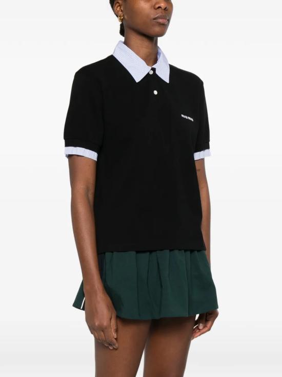 26SS 미우미우 폴로 티셔츠 MJN5551843F0002 BLACK DOM - MIU MIU