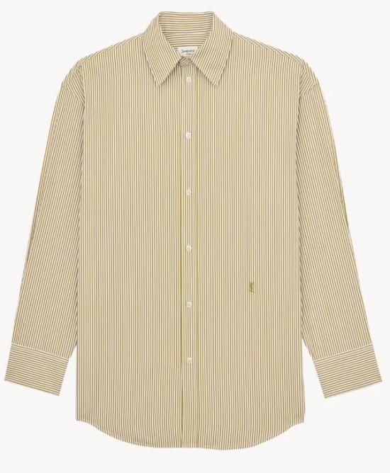 26SS 생로랑 셔츠 865483Y260D 3302 KAKI BLANC