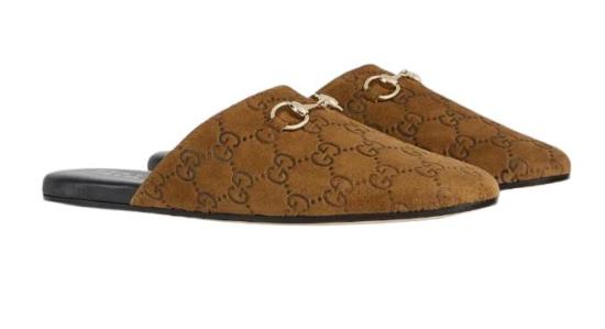 25FW 구찌 홀스빗 스웨이드 뮬 849565 AAFQV2118 Pepper brown - GUCCI