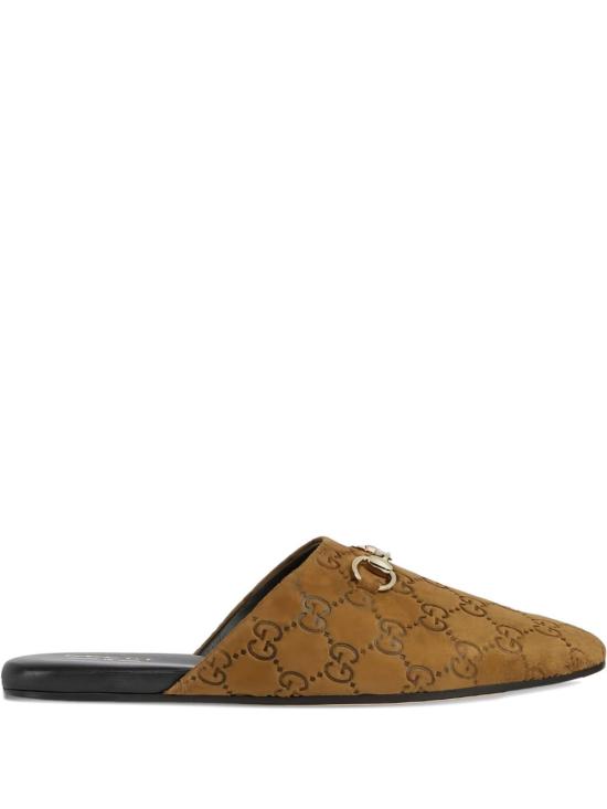 25FW 구찌 홀스빗 스웨이드 뮬 849565 AAFQV2118 Pepper brown - GUCCI