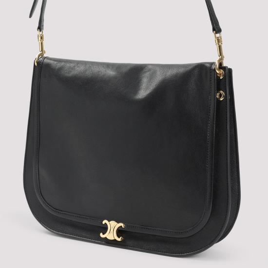 26SS 셀린느 소프트 트리옹프 베사체 서플 샤이니 램스킨 백 123632T88 38NO BLACK DOM - CELINE