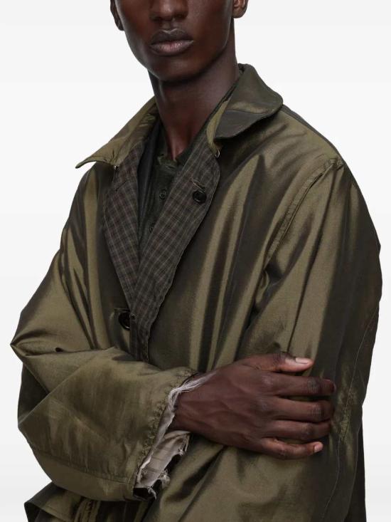 26SS 마르지엘라 오버사이즈 리버시블 트렌치 코트 S50AH0142MTN145 OLIVE BROWN CHECK - MAISON MARGIELA