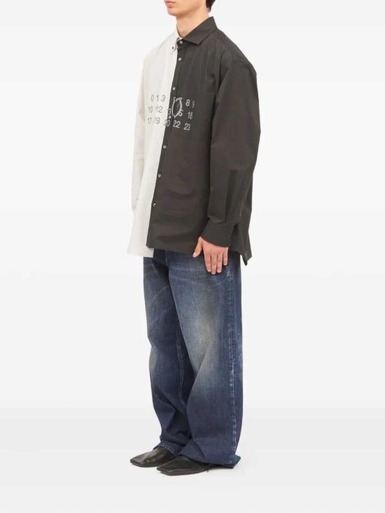 26SS MM6 메종마르지엘라 투톤 코튼 포플린 셔츠 SH0DT0025MTN136 BLACK W - MM6 MAISON MARGIELA