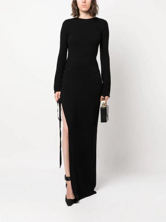  생로랑 롱 원피스 756838Y76FL1000 BLACK - SAINT LAURENT