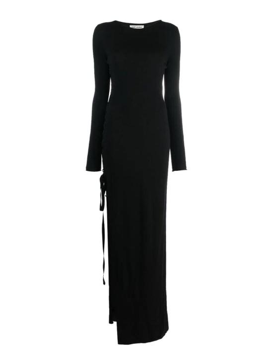  생로랑 롱 원피스 756838Y76FL1000 BLACK