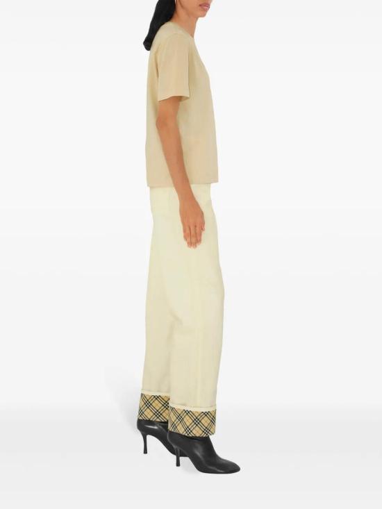  버버리 로고 코튼 티셔츠 8097925 Beige - BURBERRY