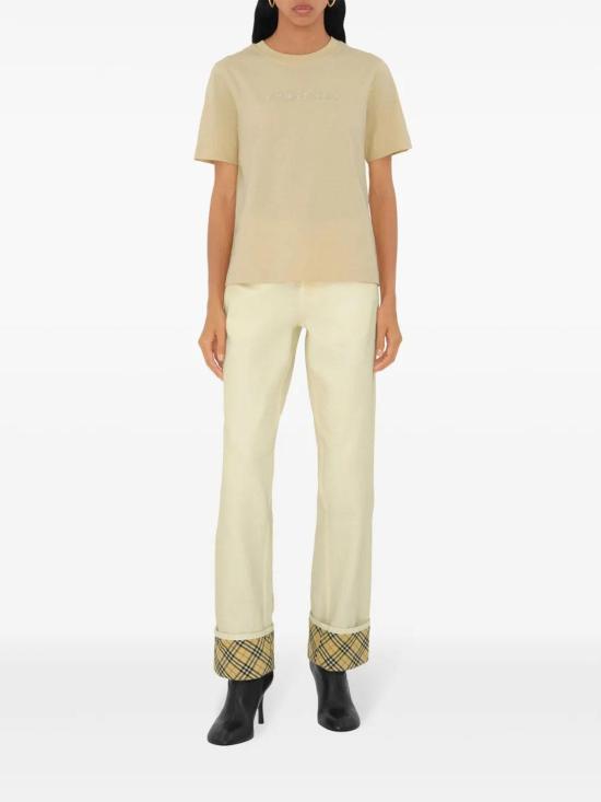  버버리 로고 코튼 티셔츠 8097925 Beige - BURBERRY