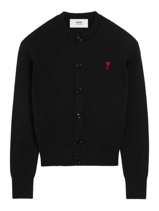 26SS 아미 크루넥 울 가디건 FKC361001009 Black