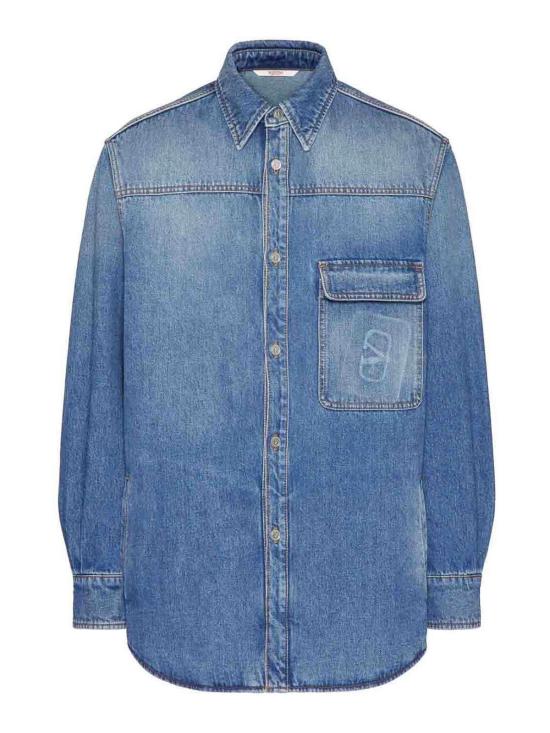 발렌티노 가라바니 데님 셔츠 VDB02H9EW558 Blue