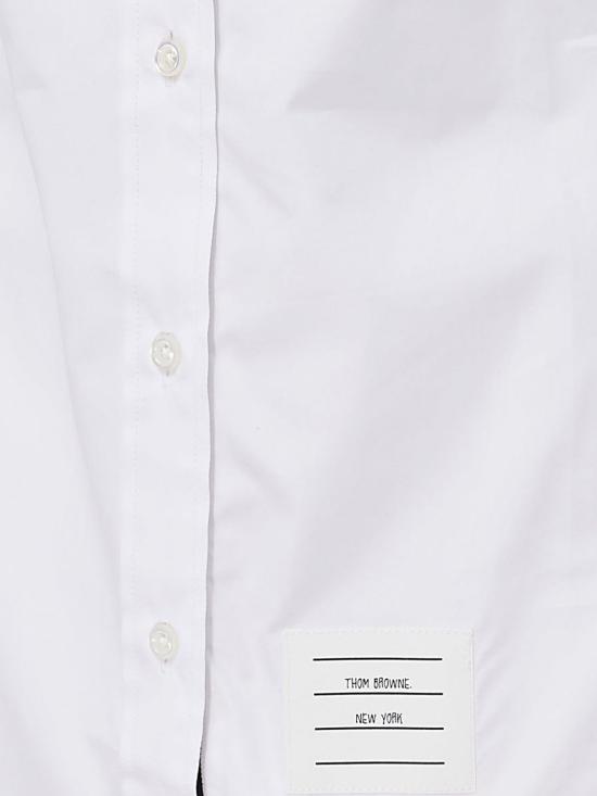 26SS 톰브라운 클래식 코튼 포플린 RWB 트리밍 셔츠 FLL005E03113 100 White - THOM BROWNE