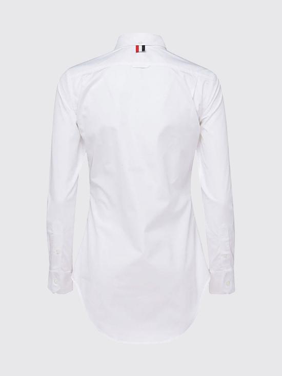26SS 톰브라운 클래식 코튼 포플린 RWB 트리밍 셔츠 FLL005E03113 100 White - THOM BROWNE
