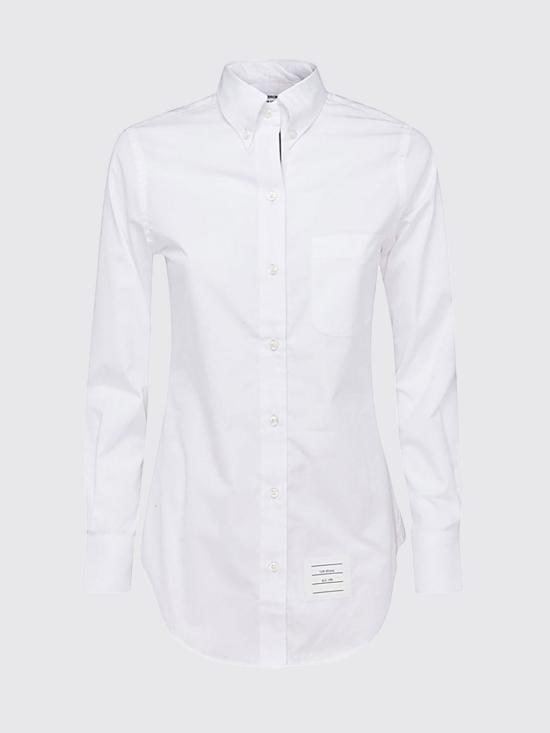 26SS 톰브라운 클래식 코튼 포플린 RWB 트리밍 셔츠 FLL005E03113 100 White - THOM BROWNE