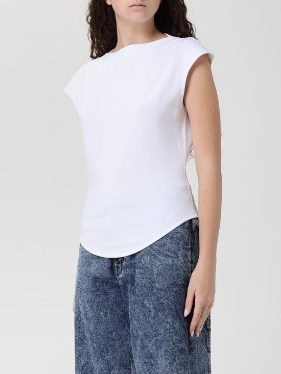 26SS 알라이아 민소매 티셔츠 AA9I0021J095C 000 White - ALAIA