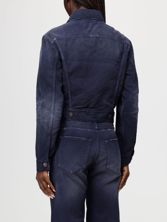 26SS 발렌시아가 커브드 웨이스트밴드 자켓 856423TTW64 8074 Navy - BALENCIAGA