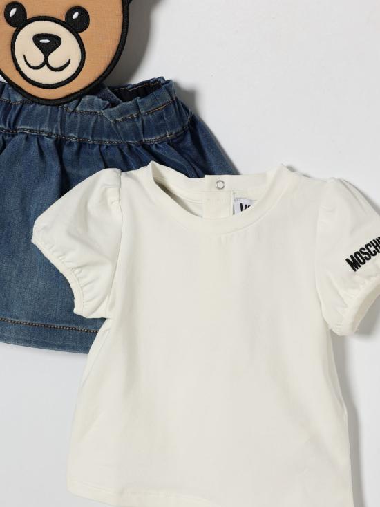 26SS [키즈] 모스키노 오버롤 MDG01VLXE43 40332 Blue - MOSCHINO