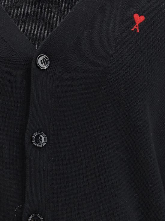 26SS 아미 ADC 울 V넥 가디건 HKC361001 009 Black - AMI
